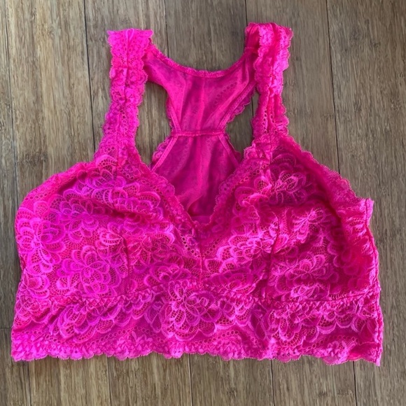 Torrid Unlined Lace Solid Racerback Pink Bralette - Picture 8 of 8